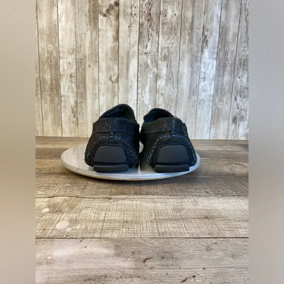 Donald Pliner Victor Mens Casual Shoes Embossed Black Leather Loafers Size 9M - Picture 13 of 15